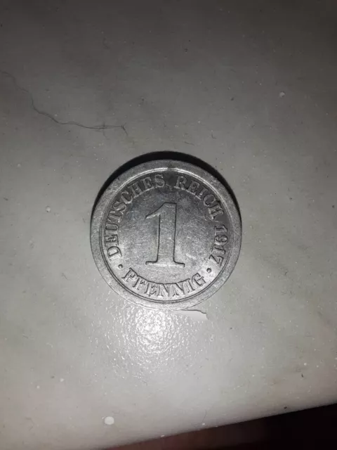 Deutsches Reich 1 Pfennig 1917-A gebraucht & gut erhalten
