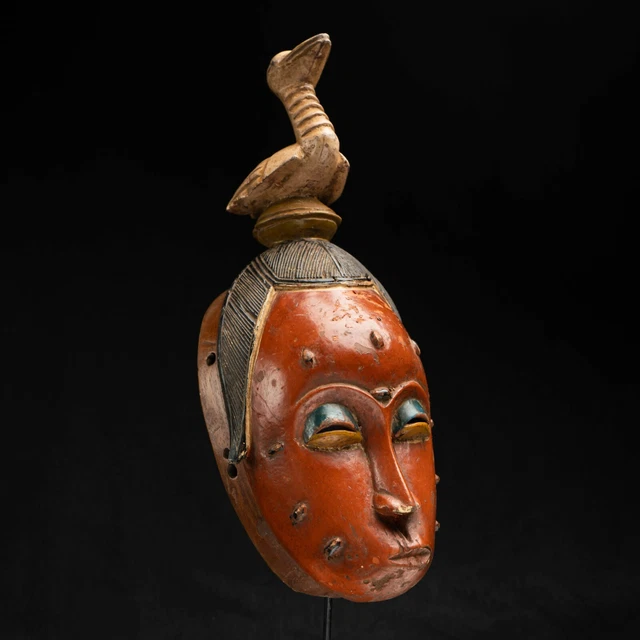 Statuette / Masque Tribal Africain Ancien Songwe - Bois, Congo, Période 1900-1949