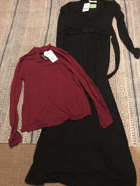 Pacchetto nuovo con etichette jojo mamma bambino vestiti maternità piccolo 8 10 top abito nero rosso