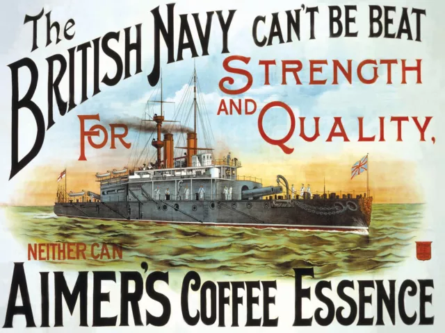 Aimers Coffee Essence (British Navy) Small Steel Sign 200mm x 150mm (og) REDUCED