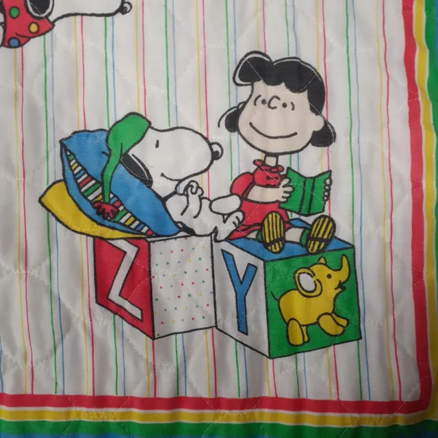 Handmade Snoopy Charlie Brown Childrens Blanket Throw Quilt Peanuts 64 x 42"