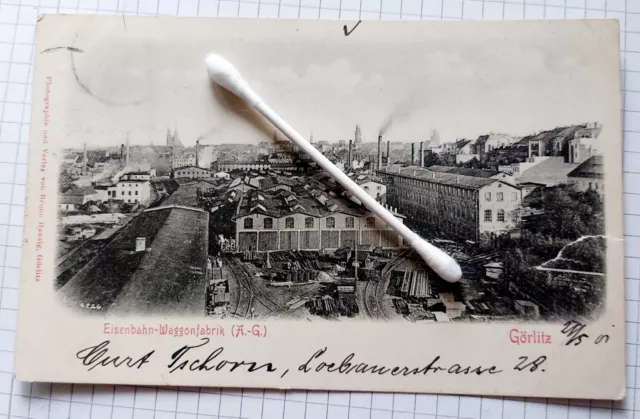 AK Postkarte Görlitz Eisenbahn Waggonfabrik AG Werk Fabrik 1901