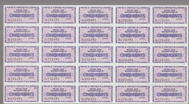 France Cinderellas Fiscal Billets Ration Carburant Auto Ministere 1969-74 NR 22