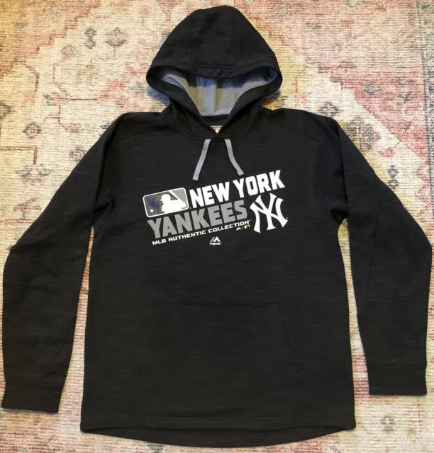 072 New York Yankees MLB Majestic Baseball Hoodie Jumper Hoody Warm Mens M VGC