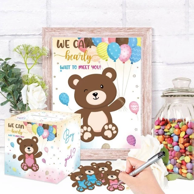 Gender Reveal Party  Gender Reveal Voting Box with 24 Boy and Girl Cards