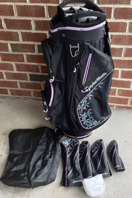 TaylorMade Kalea Cart Golf Bag - 15 Way Divider - Violet Bag + 4 Head Covers