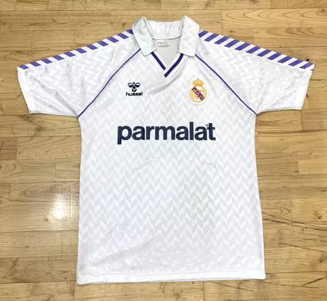 Camiseta Real Madrid Hummel Parmalat año 1986-1988. Talla S. Dorsal 10.