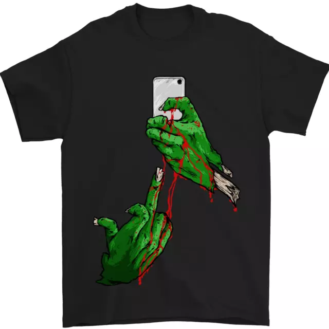 Zombie Selfie Divertente Halloween Uomo T-Shirt 100% Cotone