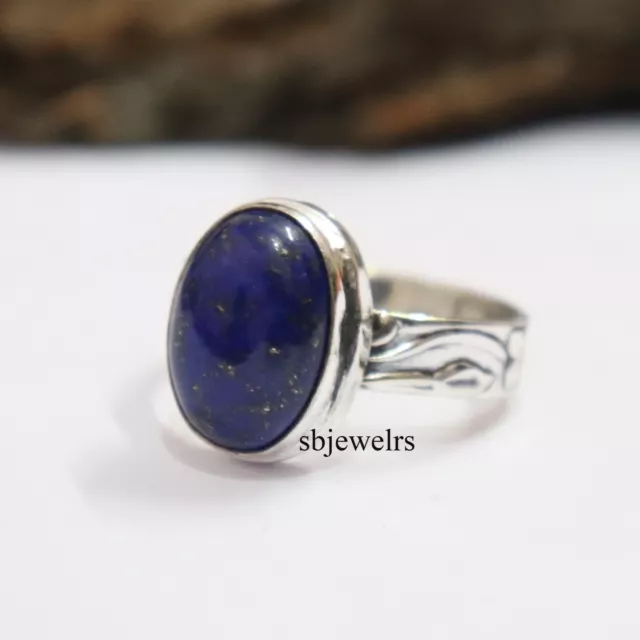 Lapis Lazuli Gemstone 925 Sterling Silver Ring Handmade Gift For Women A-922