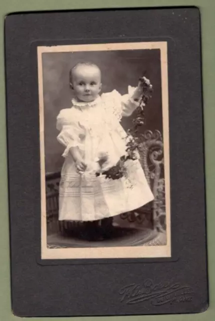 Cabinet Card - Young Child in Christening Gown - F.A. Borel, Dunnville, ON