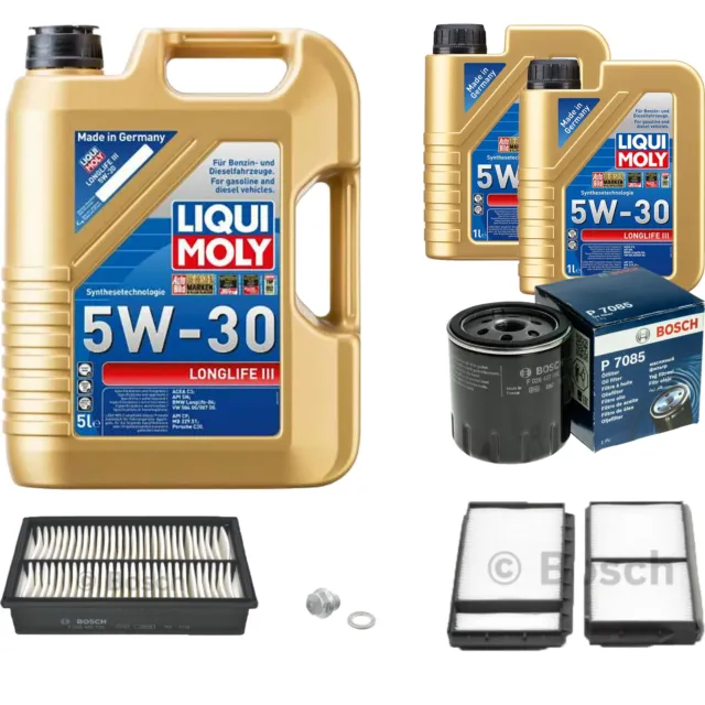 Bosch Inspection Set 7 L Liqui Moly Longlife 3 5W-30 pour Mazda 5