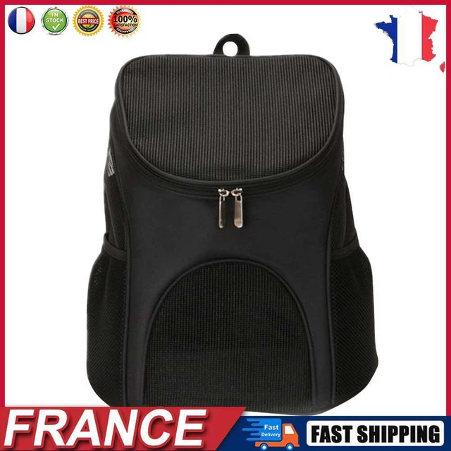 Pet Cat Carrier Backpack Breathable Travel Outdoor Shoulder Carry (Black) fr