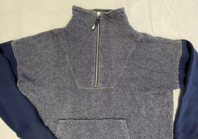 Vineyard Vines Sweatshirt Navy Blue Half Zip French Terry Pullover Womens Size L 3
