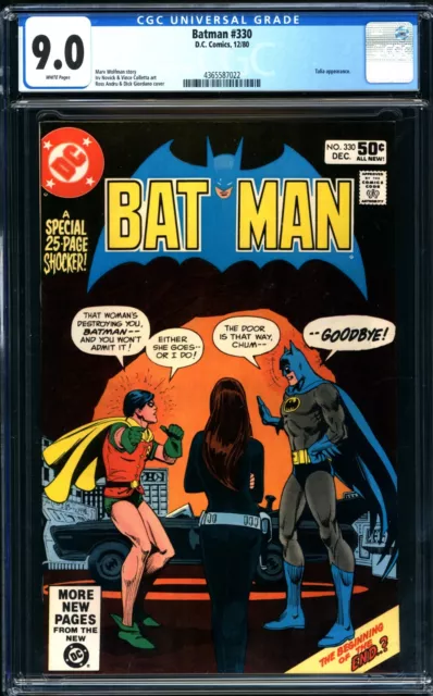 Batman #330 CGC Universal 9.0 WHITE Pages