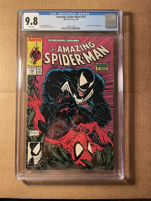 AMAZING SPIDER-MAN 316 CGC 9.8 1st VENOM COVER WHITE PAGES TODD MCFARLANE