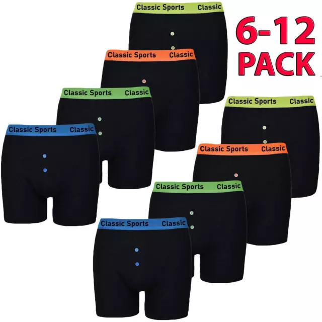 6-12 Pairs Mens Neon Boxers Classic Sports Soft Cotton Trunks Shorts Underwear