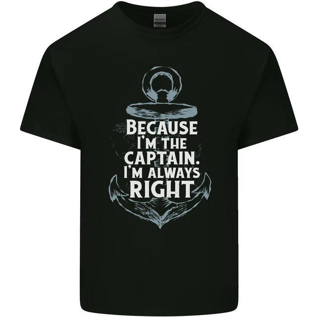 Sailing Captain Narrow Boat Barge Sailor Mens Cotton T-Shirt Tee Top