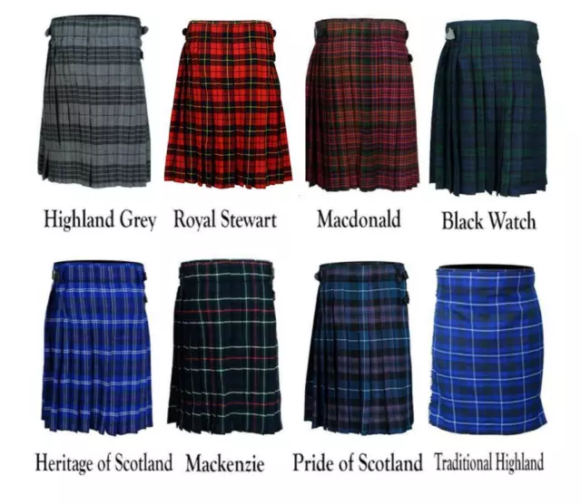 Gonna tradizionale Highland Kilt da uomo abito scozzese 5 e 8 iarde tartan kilt 16 oz