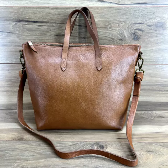 Madewell Tote Medium Transport Zip Top Crossbody English Saddle Leather