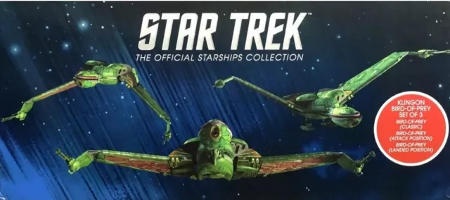 Star Trek Eaglemoss Collezione Starship Klingon Bird Of Prey Set 3 Diversi Bop