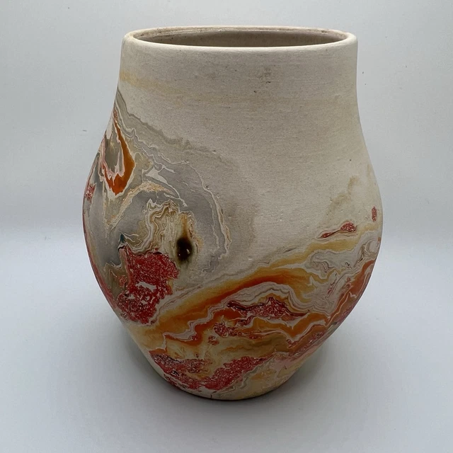 NEMADJI POTTERY ヴィンテージ　アメリカ マーブル Vintage Nemadji Pottery Clay Vase 5.75