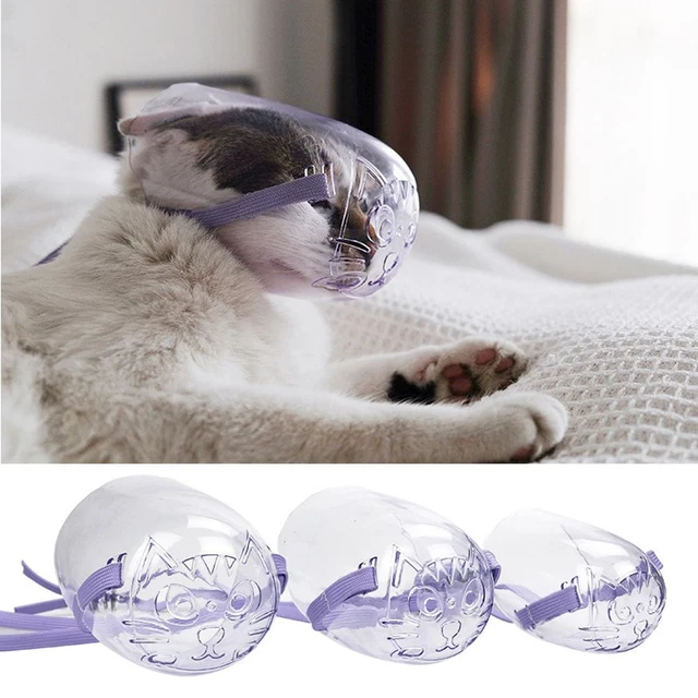 Mouth Cover Cat Recovery Anti-Bark Anti-Bite Transparent Cat Mask Cat Muzzle