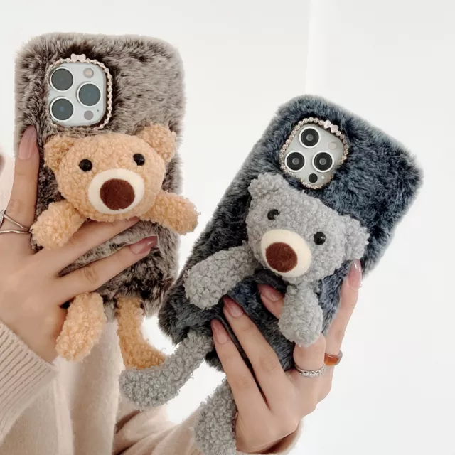 For Motorola Moto G Pure Case , Girly Faux Fur Plush Pet Soft Warm Phone Cover