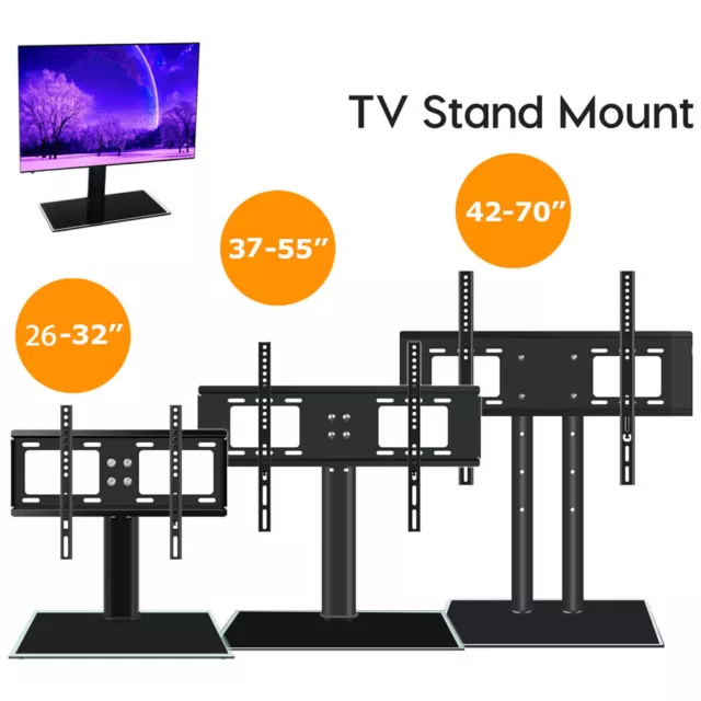 Universal TV Stands 26"-70" LCD LED Flat Screen Table Pedestal Monitor Bracket