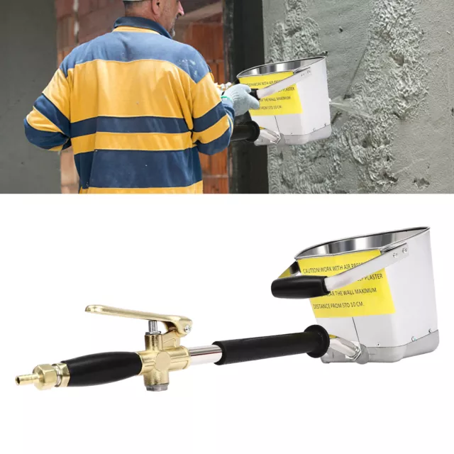 Wall Cement Mortar Concrete Air Stucco Plastering Sprayer Hopper Paint Sprayer🔥