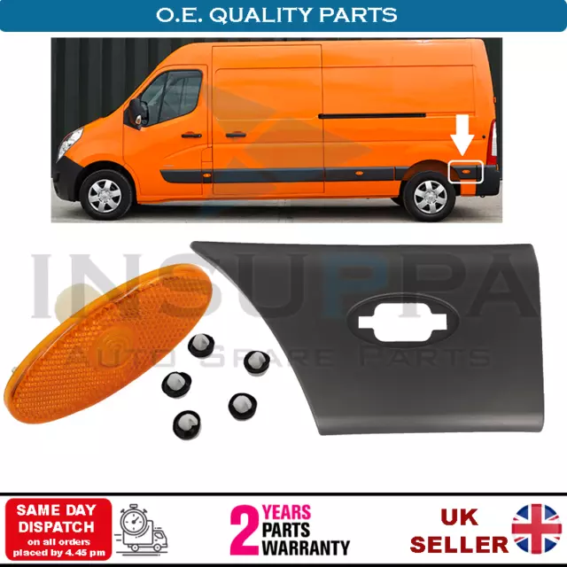 Side Moulding Trim Rear Panel Left With Side Marker For Movano B MK2 Master MK3