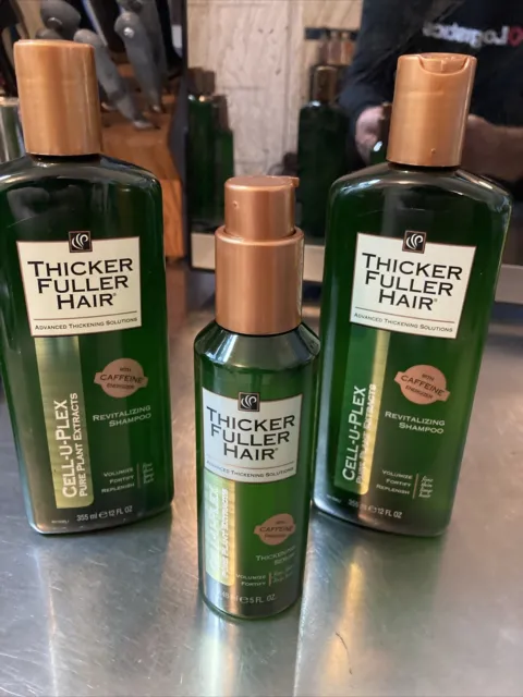 Lot of2 Thicker Fuller Hair Cell-U-Plex Revitalizing Shampoo 12oz & Thickening