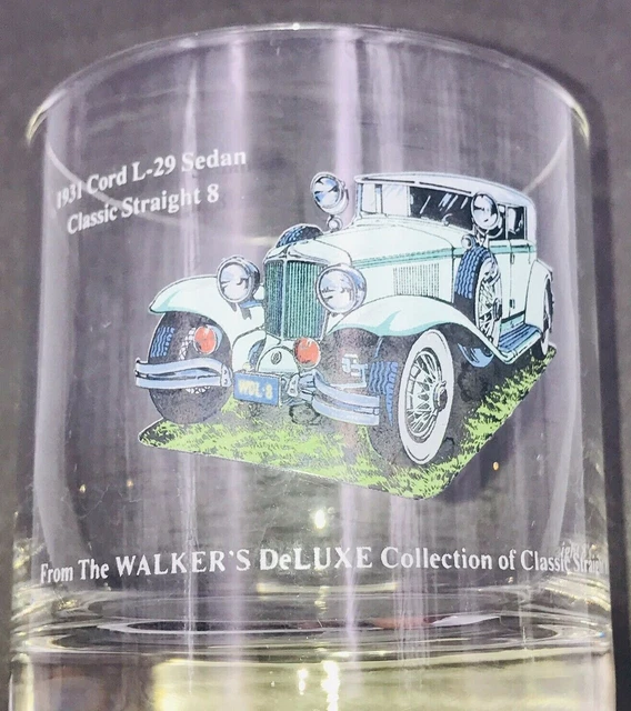 Vintage Wakers DeLuxe 1931 Cord L-29 Sedan Straight 8's Lowball Rock Glass