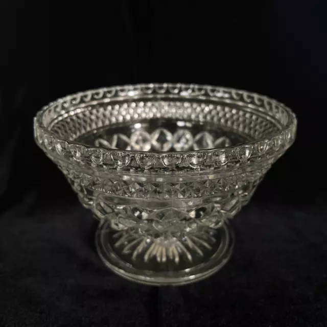 Anchor Hocking Wexford Footed Bowl Vintage Glass Candy Dish Compote Bowl 6.5"