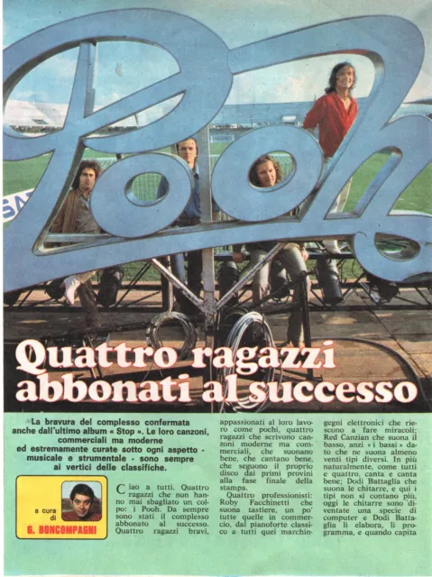 I Pooh Italian Magazine Article 1980 Articolo Rivista Clipping Facchinetti