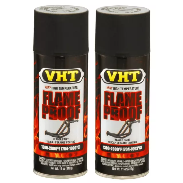 Vht Set 2 Pz Farbe Spray Schwarz Matt Hohe Temperatur Schalldämpfer Flamme Proof