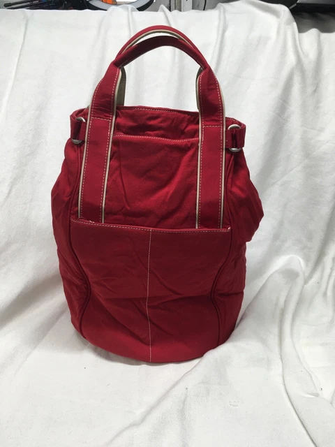 Ellington Nylon Convertible Backpack Tote Bag Solid Red Travel Bag Medium Size