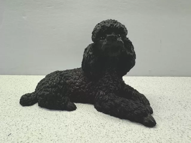 Vintage Castagna Black Poodle Figurine Ornament 1988 Made In Italy Original Dog