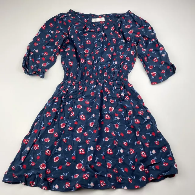 Girls size 6, Pumpkin Patch, navy floral casual dress, GUC