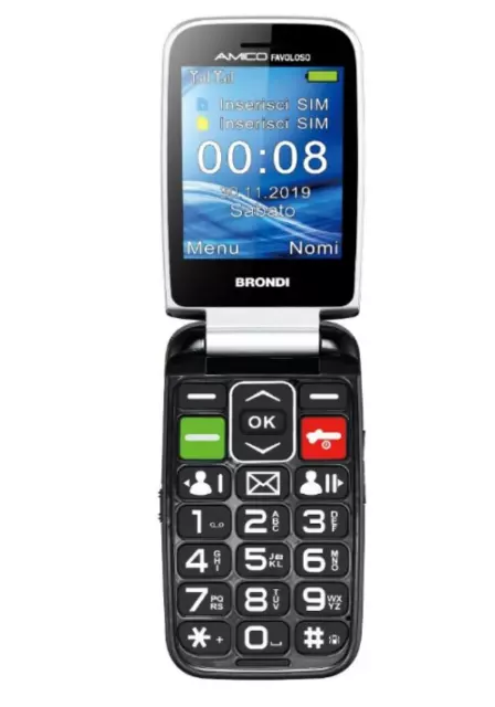 Brondi Amico Favoloso Black Senior Dual Sim Tasto Sos Volume Alto