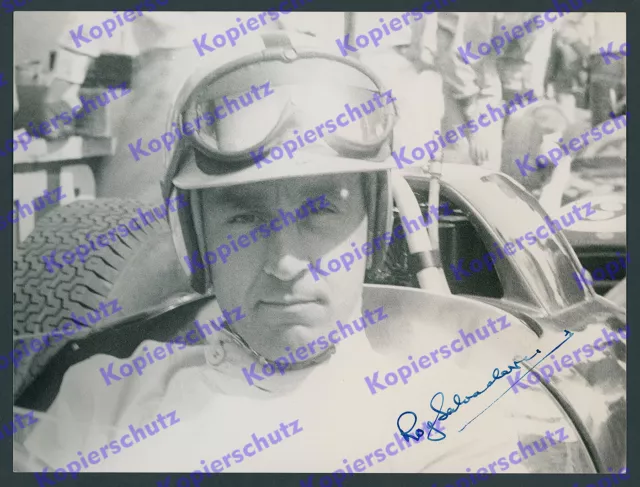 Foto signiert Rennfahrer Roy Salvadori Autogramm Motorsport Nürburgring GP 1962