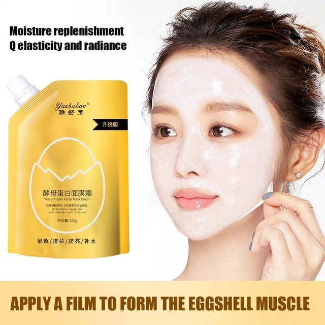Maschera viso lievito guscio d'uovo da donna peeling idratante rassodante crema viso