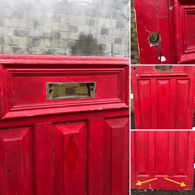 Reclaimed Old 1930s Art Deco Timber Wooden Edwardian Georgian Front Door 4