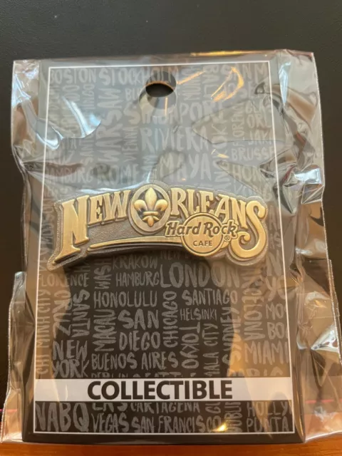 Hard Rock Cafe Pin Badge Destination New Orleans 3D Brushed Antique Gold