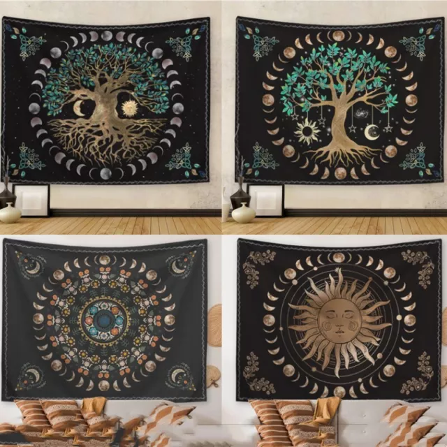 Tapestry Sun Moon Mandala Tarot Wall Hanging Celestial Hippie Wall Carpet Dorm
