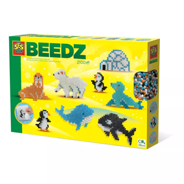 SES CREATIVE Beedz Arctic Animals 2100 Iron-on Beads Mosaic Art Kit