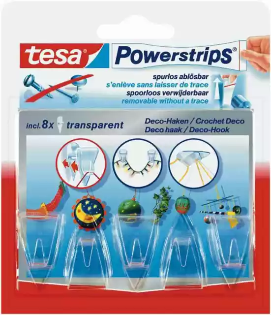 [Ref:58900-13-02] TESA Blist 5 crochets + 8 languettes Powerstrips DECO charge