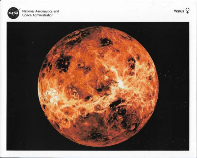 NASA Photo Venus 1993 Educational Solar System With Information On Back 8 x 10