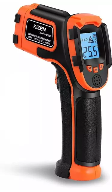 KIZEN Infrared Thermometer LaserPro LP300 Handheld Temperature Gun Orange