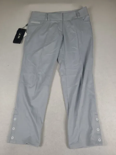 NEW Adidas Pants Grey Golf Womens Size 4 Polyester Adult Snap Zip Climalite