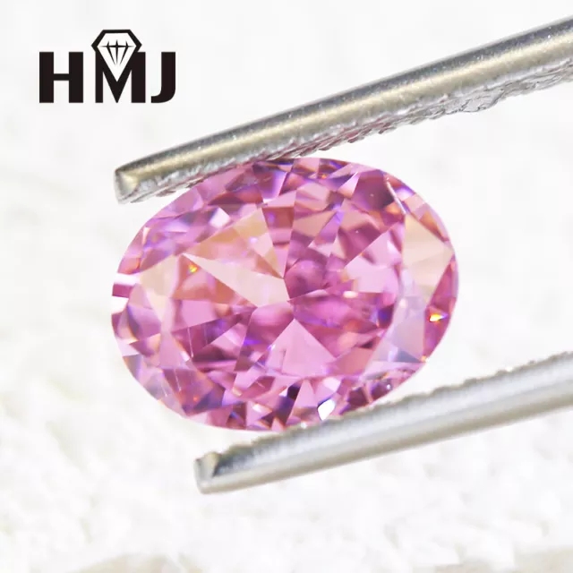 Oval Crushed Ice Cut Cubic Zircon CZ Stone Yellow Pink High Carbon Diamond 5A 3